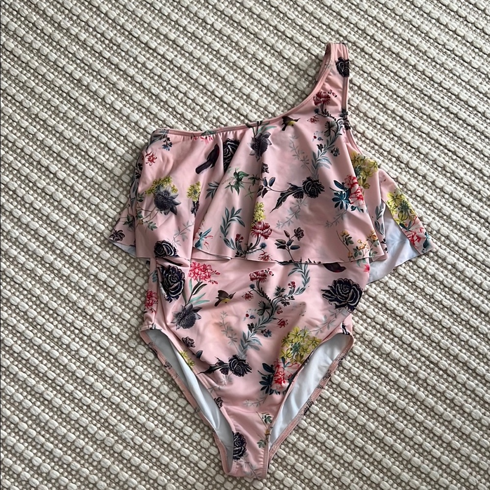 ASOS Floral One-Shoulder Swimsuit